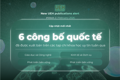 New UEH Publications Alert (Số 2 - Tháng 02/2026): UEH ghi nhận 06 công bố quốc tế tuần qua - Tiếp cận liên ngành, gắn kết công nghệ và phát triển bền vững