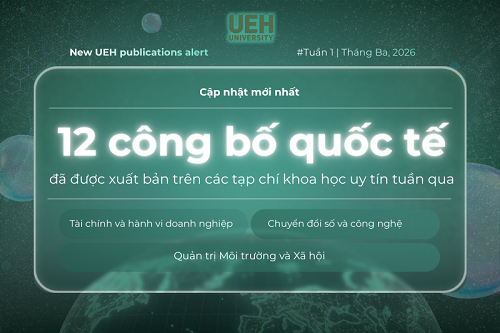New UEH Publications Alert (Tuần 1 – Tháng 03/2026): Công bố quốc tế UEH tuần qua – Dấu ấn liên ngành trong tài chính bền vững, chuyển đổi số và quản trị môi trường