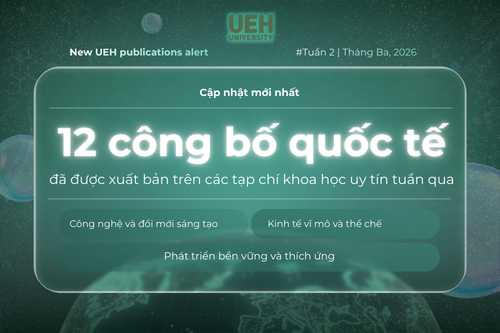 New UEH Publications Alert (Tuần 2 - Tháng 03/2026): Mở rộng hệ sinh thái nghiên cứu từ kinh tế, công nghệ đến khoa học tự nhiên