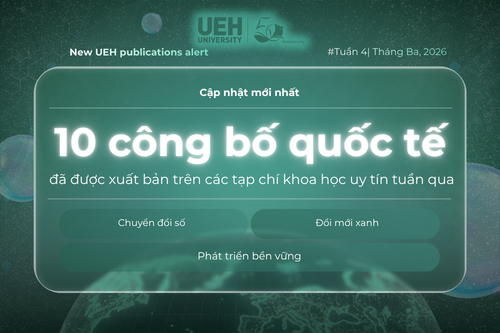 New UEH Publications Alert (Tuần 4 – Tháng 03/2026): Dấu ấn liên ngành từ công nghệ xanh, kinh tế vĩ mô đến quản trị bền vững