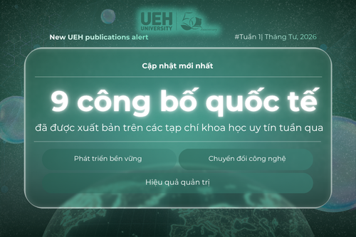 New UEH Publications Alert (Tuần 1 – Tháng 04/2026): Đột phá nghiên cứu liên ngành từ tài chính - kế toán, công nghệ đến kinh tế tuần hoàn