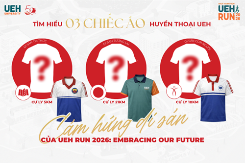 [UEH 50] Khám phá 3 chiếc áo “di sản” - cảm hứng đặc biệt tại UEH Run Half Marathon 2026