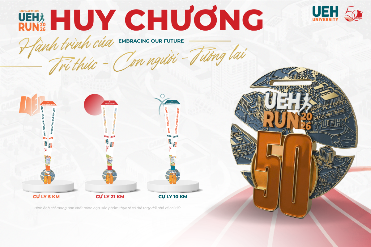 [UEH 50] Huy chương “di sản” của UEH Half Marathon 2026 “Embracing Our Future” chính thức lộ diện