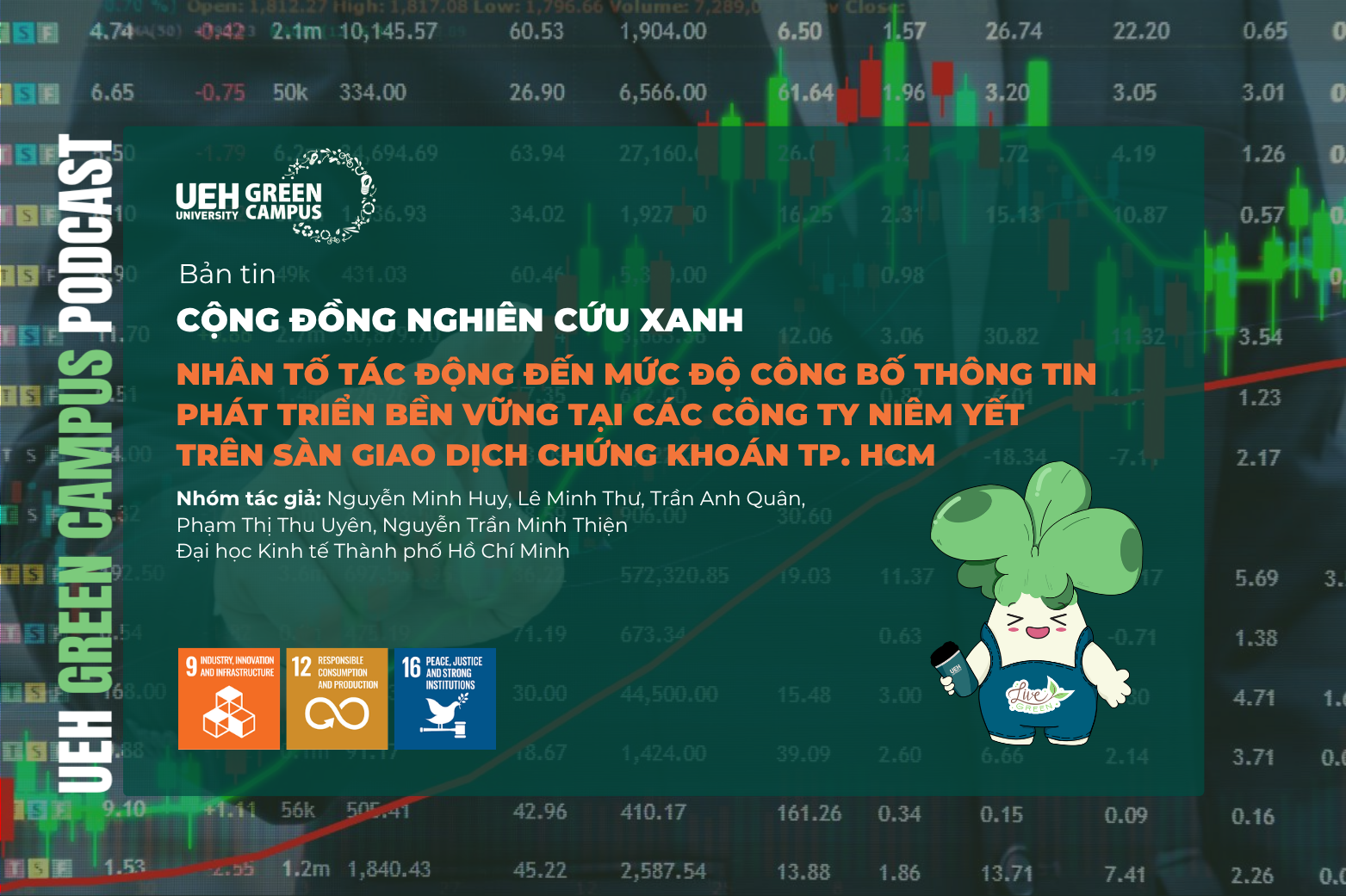 [Research Contribution] Nhân tố tác động đến mức độ công bố thông tin phát triển bền vững tại các công ty niêm yết trên sàn giao dịch chứng khoán TP. HCM