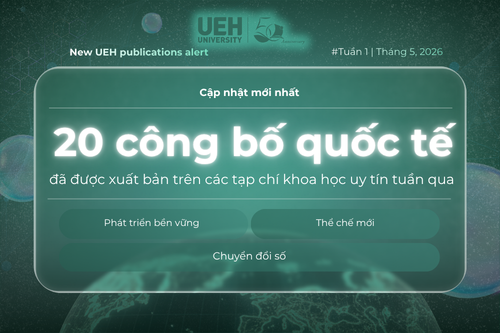 New UEH Publications Alert (Tuần 1 - Tháng 05/2026): Mở rộng biên độ liên ngành, giải mã các thách thức toàn cầu