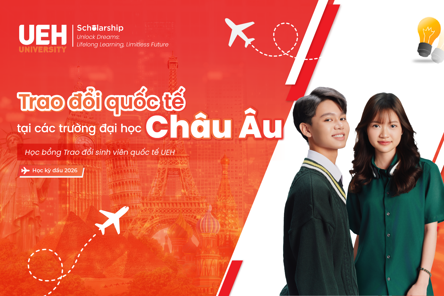 Khám phá 11 trường đại học danh tiếng tại Châu Âu cùng học bổng Trao đổi sinh viên quốc tế UEH - học kỳ đầu 2026