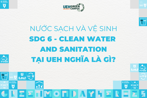 [Green Monday Series] Nước sạch và vệ sinh (SDG 6 - Clean Water and Sanitation) tại UEH nghĩa là gì?