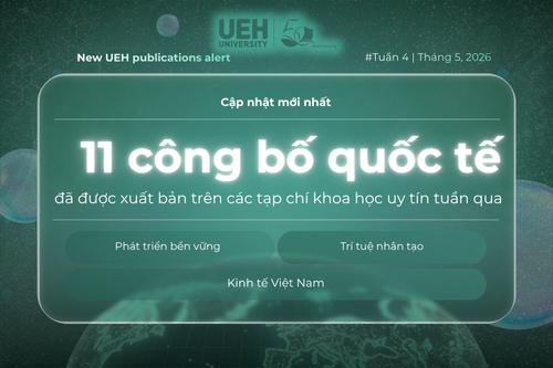 New UEH Publications Alert (Tuần 4 - Tháng 05/2026): Dấu ấn liên ngành từ đô thị thông minh, công nghệ hỗ trợ đến phát triển bền vững