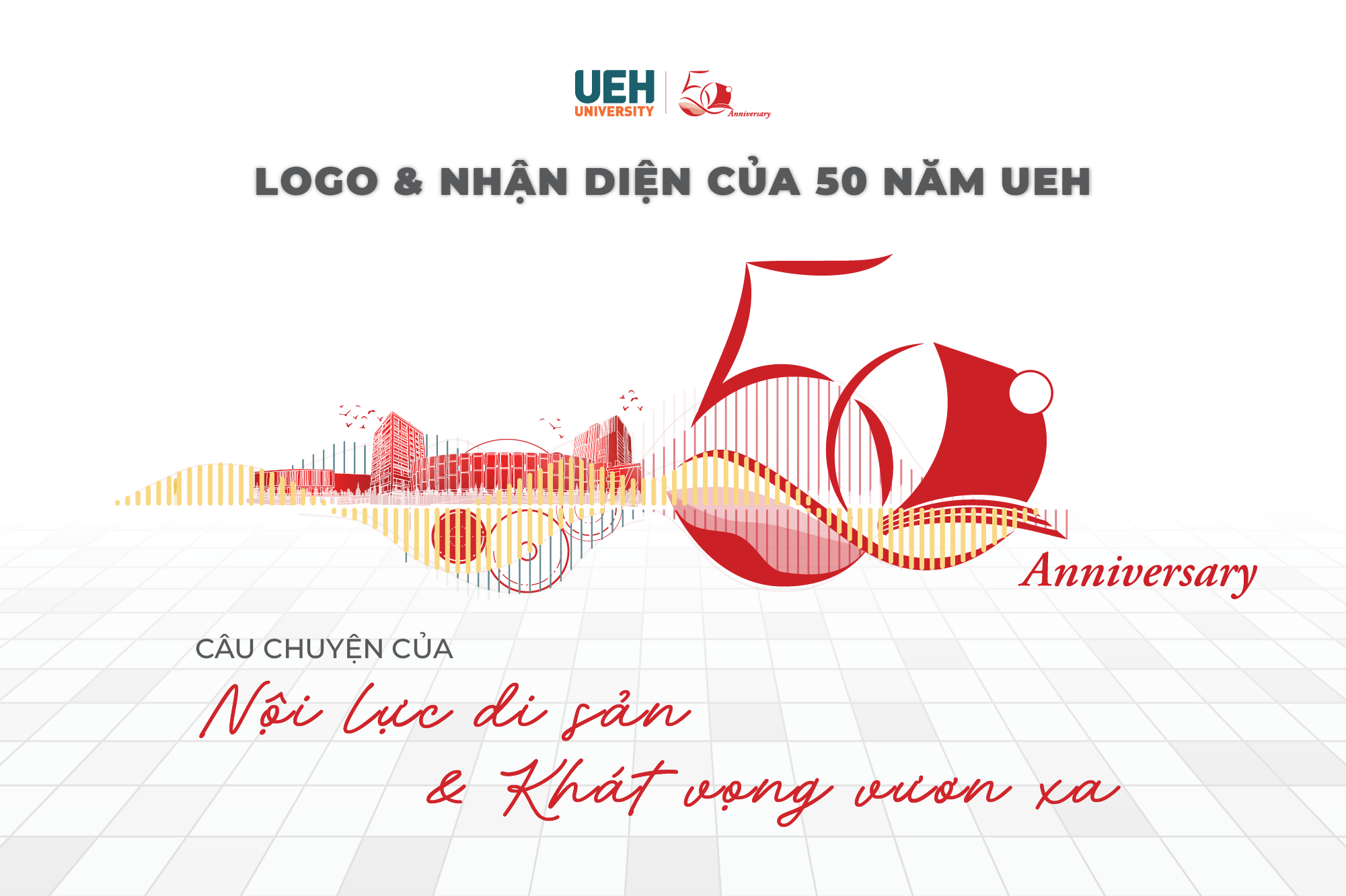[UEH50] Logo & Nhận diện 50 năm UEH – Câu chuyện về nội lực di sản và khát vọng vươn xa