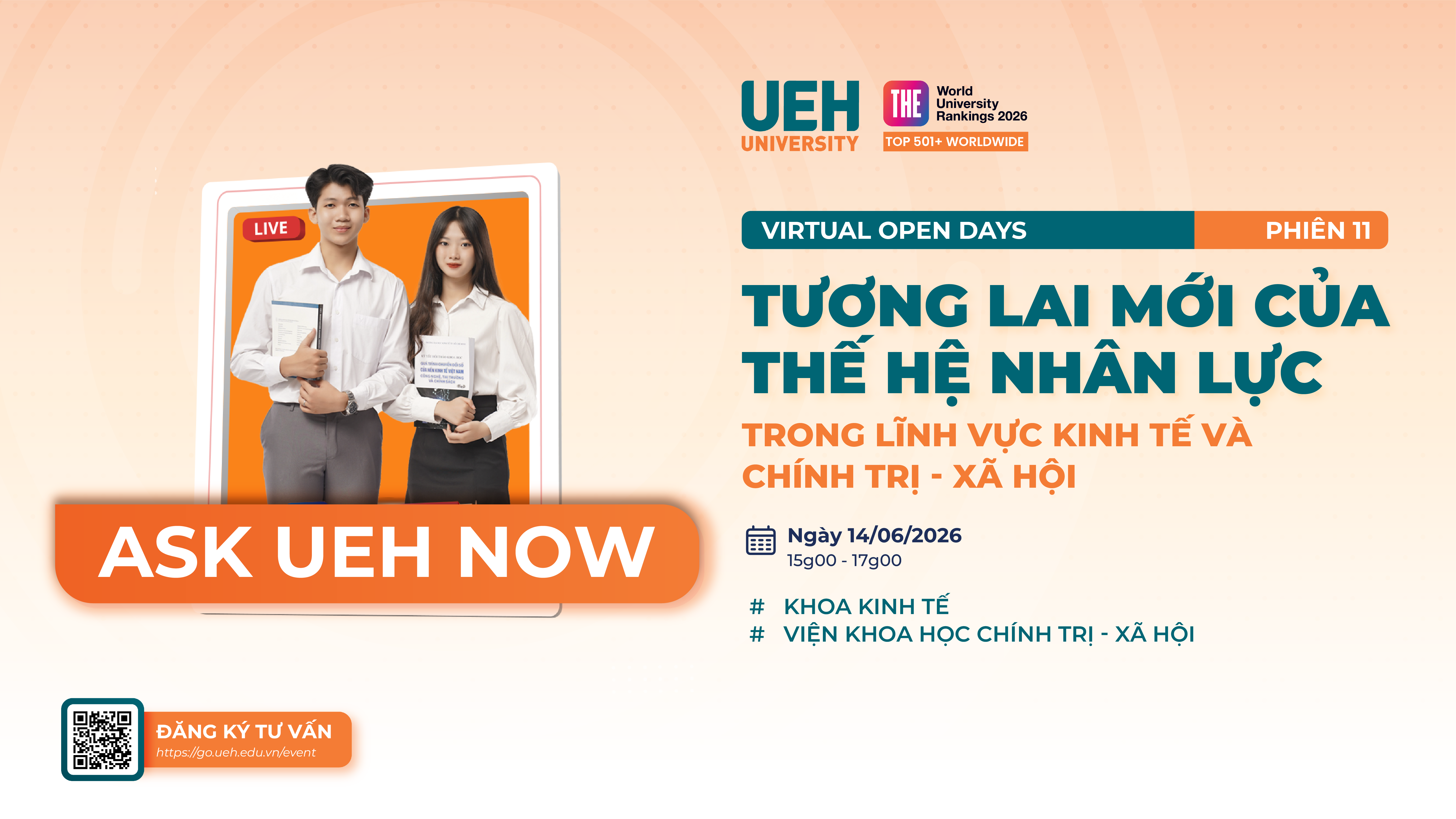 [LIVE] [VIRTUAL OPEN DAYS 2026] Phiên: Tương lai mới của thế hệ nhân lực trong lĩnh vực Kinh tế và Chính trị - Xã hội