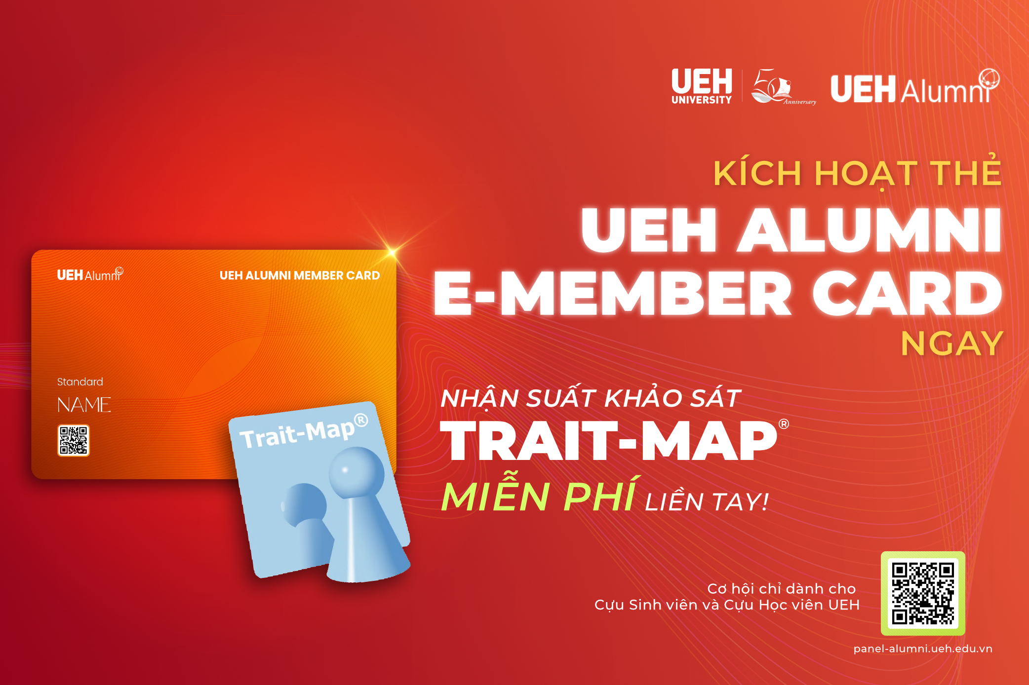 Kích hoạt UEH Alumni E-Member Card - Nhận miễn phí suất khảo sát Trait-Map® dành cho Cựu sinh viên, Cựu học viên UEH 