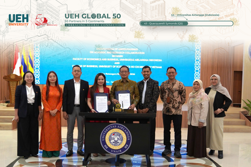 [UEH 50 Global Partners] Trường Kinh doanh UEH ký kết hợp tác với Khoa Kinh tế và Kinh doanh, Universitas Airlangga, mở rộng mạng lưới đối tác quốc tế