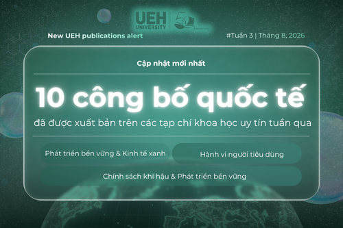 New UEH Publications Alert (Tuần 3 – Tháng 08/2026): Hướng tới “Chuyển đổi kép” – Công bố quốc tế UEH giải mã sự giao thoa giữa công nghệ số, kinh tế xanh và hành vi tiêu dùng