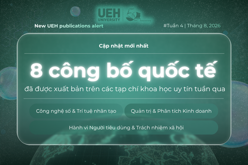 New UEH Publications Alert (Tuần 4 – Tháng 08/2026): Bức tranh công bố quốc tế mới từ UEH: Định hình tri thức tại giao điểm công nghệ, kinh tế và con người