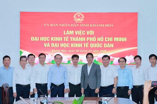 University of Economics Ho Chi Minh City and National Economics University Held Working Session on Cooperation with Khanh Hoa Provincial People's Committee