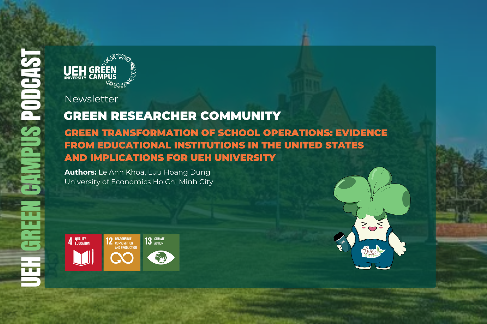[Research Contribution] Green Transformation of School Operations: Evidence from Educational Institutions in the United States and Implications for University of Economics Ho Chi Minh City (UEH)