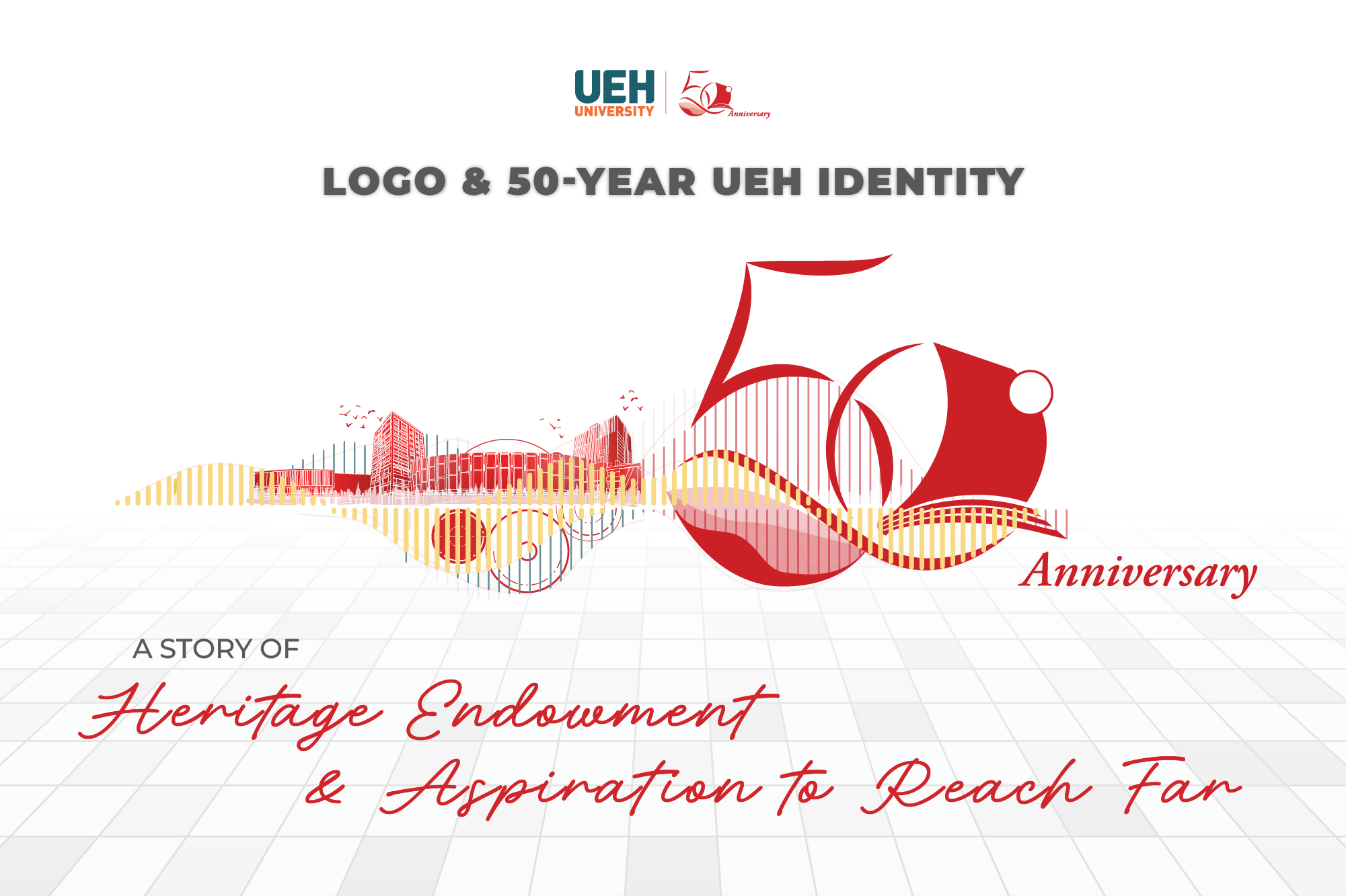 [UEH50] Logo & 50-Year UEH Identity – A Story of Heritage Endowment and Aspiration to Reach Far