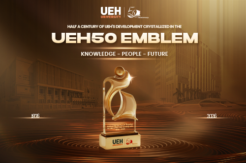 [UEH 50 Years] Half a century of UEH's development crystallized in the UEH50 emblem: Knowledge - People - Future